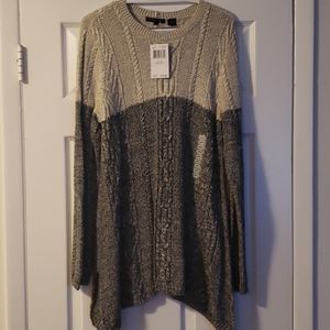 Two tone knit Jeanne Pierre sweater